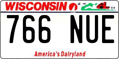 WI license plate 766NUE