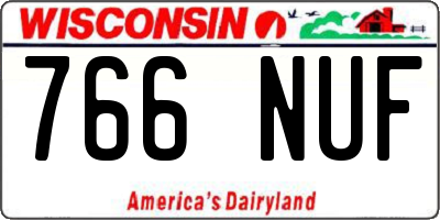 WI license plate 766NUF
