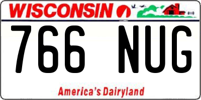 WI license plate 766NUG
