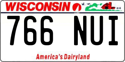 WI license plate 766NUI
