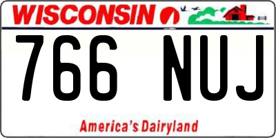 WI license plate 766NUJ