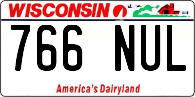 WI license plate 766NUL