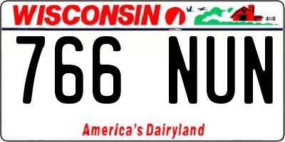 WI license plate 766NUN