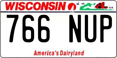 WI license plate 766NUP