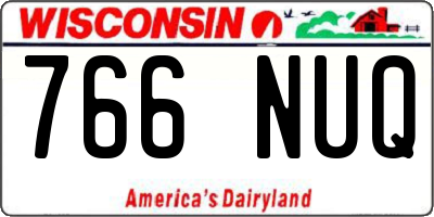 WI license plate 766NUQ