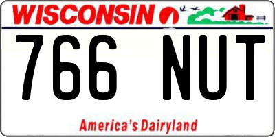 WI license plate 766NUT