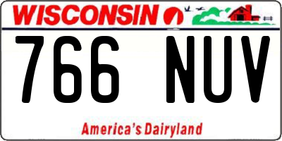 WI license plate 766NUV
