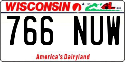 WI license plate 766NUW