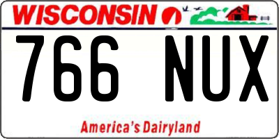 WI license plate 766NUX