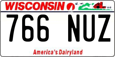 WI license plate 766NUZ