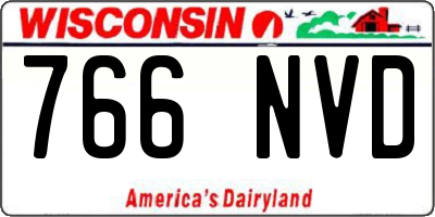 WI license plate 766NVD