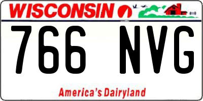 WI license plate 766NVG