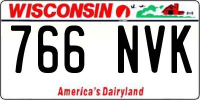 WI license plate 766NVK