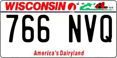 WI license plate 766NVQ