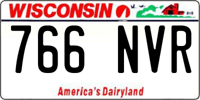 WI license plate 766NVR