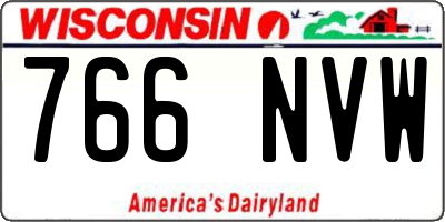 WI license plate 766NVW