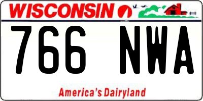 WI license plate 766NWA