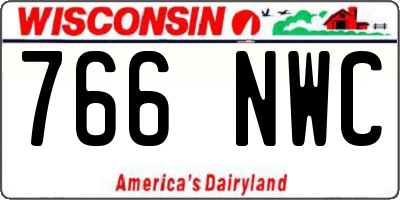 WI license plate 766NWC