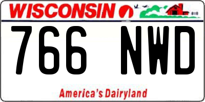 WI license plate 766NWD
