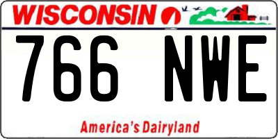 WI license plate 766NWE