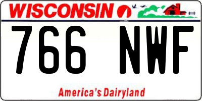 WI license plate 766NWF