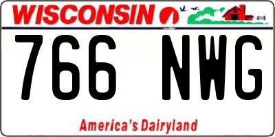 WI license plate 766NWG