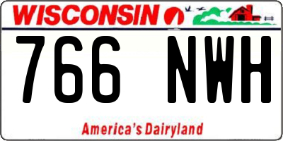 WI license plate 766NWH