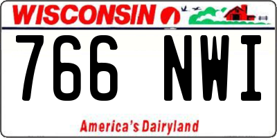 WI license plate 766NWI