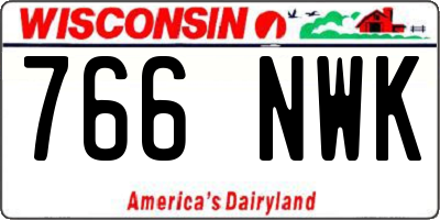 WI license plate 766NWK