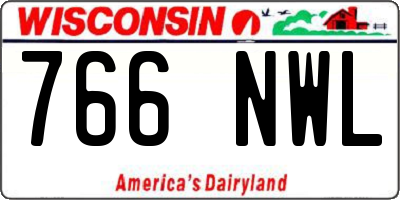 WI license plate 766NWL