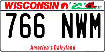 WI license plate 766NWM