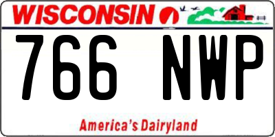 WI license plate 766NWP
