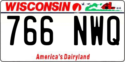 WI license plate 766NWQ