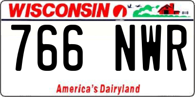 WI license plate 766NWR