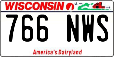 WI license plate 766NWS