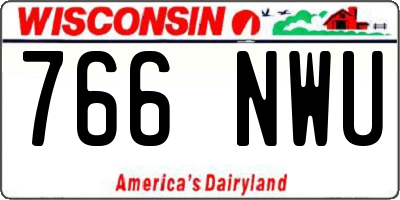 WI license plate 766NWU