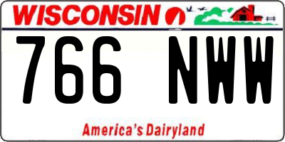 WI license plate 766NWW