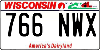 WI license plate 766NWX