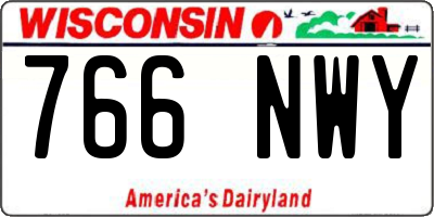 WI license plate 766NWY