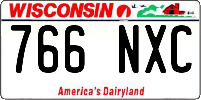 WI license plate 766NXC