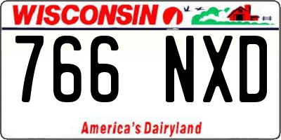 WI license plate 766NXD