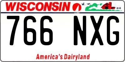 WI license plate 766NXG