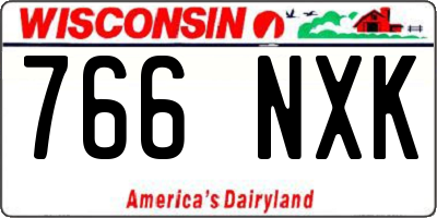 WI license plate 766NXK
