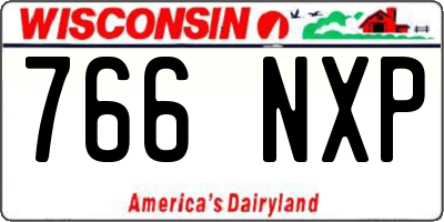 WI license plate 766NXP