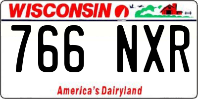 WI license plate 766NXR