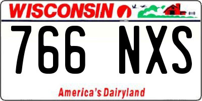 WI license plate 766NXS