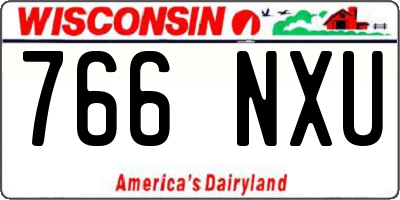 WI license plate 766NXU