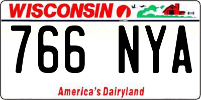 WI license plate 766NYA