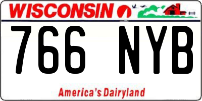 WI license plate 766NYB