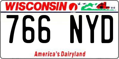 WI license plate 766NYD